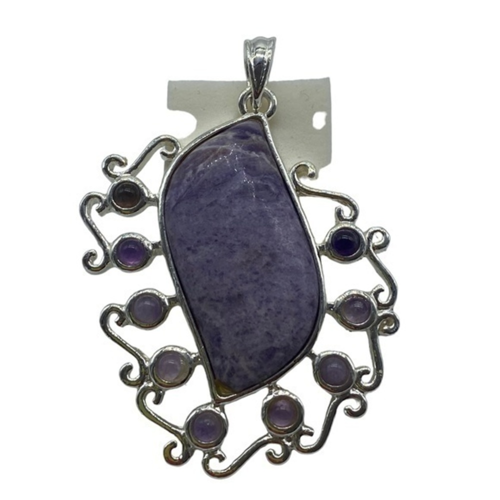Purple Lace Jasper Pendent 2.5in Pendants 925 Sterling Silver